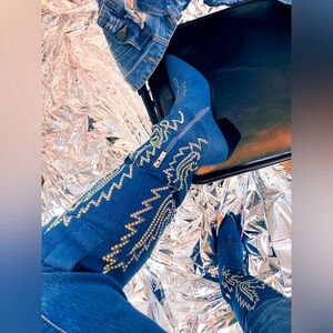💎💎💎 Sample Sale💎💎💎 Denim Rhinestone Denim Boot